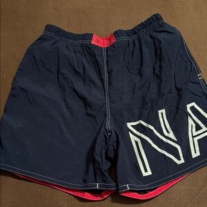 Nautica Red and Navy Swim Shorts
